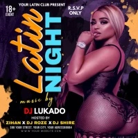 latin night party Publicación de Instagram template
