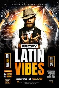 Latin Night Party Flyer Poster template