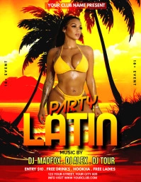latin night party flyer template