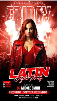 Latin Night Party Instagram Story Video template