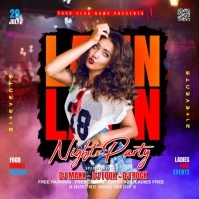 Latin Night Party Vido Flyer Square (1:1) template