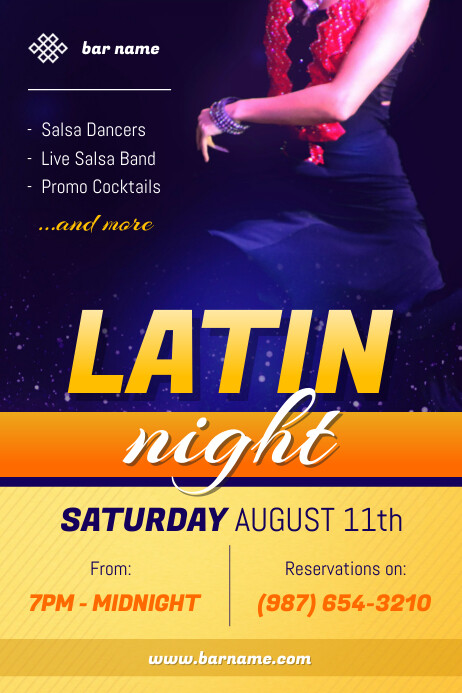 Latin Poster Examples Latin Night Poster Template | PosterMyWall