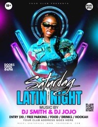 Latin night Saturday Volantino (US Letter) template