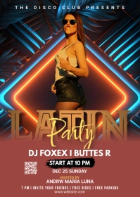Latin Nights Nightclub Flyer A6 template