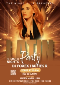 Latin Nights Nightclub Flyer A6 template