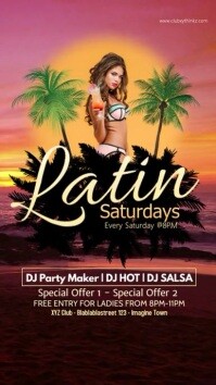 Latin Party Night Salsa Event Reggaeton Instagram Story template