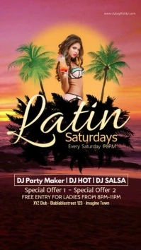 Latin Party Night Salsa Event Reggaeton Instagram Story template
