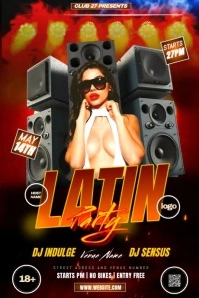 Latin Party Night video ads free Póster template