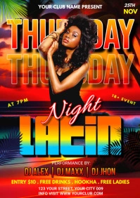 latin thursday night party flyer A4 template