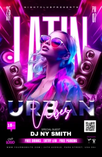Latin Vibes Night Party Flyer Tabloide template