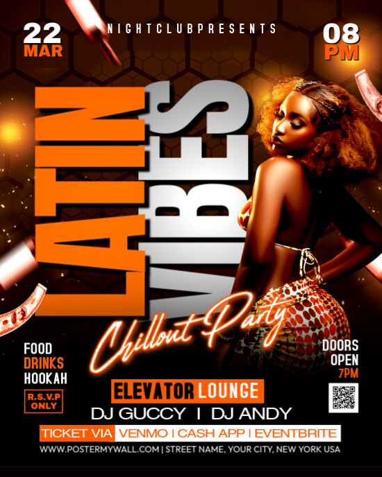 Latin Vibes Party Instagram Portrait template
