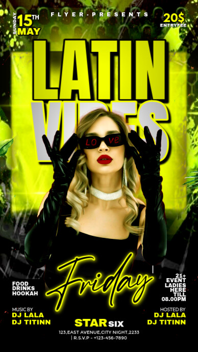 Latin Vibes Party Instagram Story template