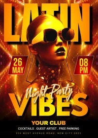 latin vibes video flyer A4 template