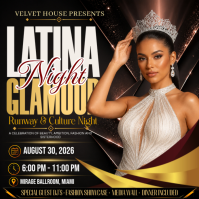 Black Latina Night Event Publicación de Instagram Template