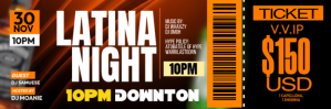 Latina Night Downtown VIP Ticket E-mail-overskrift template