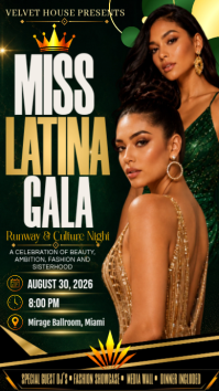สีดำ Miss Latina Gala Instagram Story Template