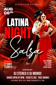 latina salsa party flyer Poster template