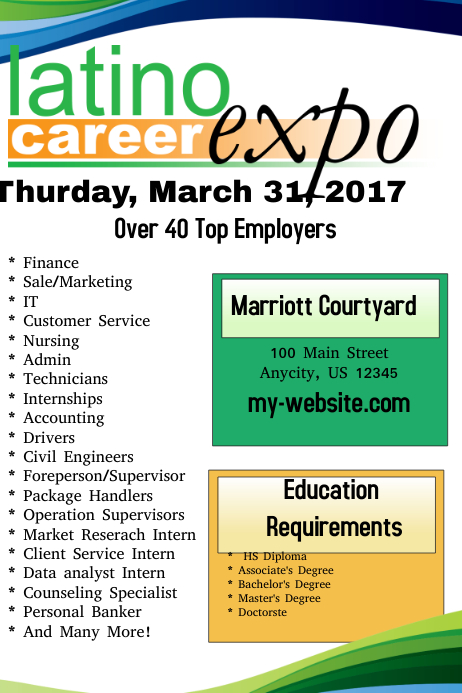 Latino Career Expo Template Postermywall