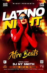 Latino night party แทบลอยด์ template