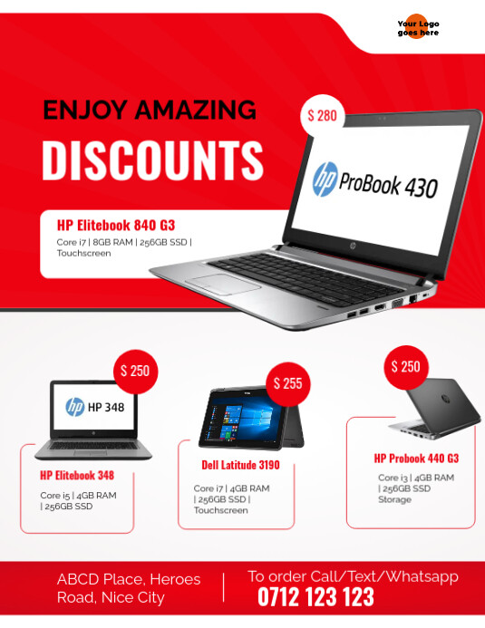 Computer Shop Leflet Laptop shop products flyer template | PosterMyWall