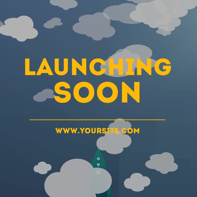 Launching soon rocket animation video Carré (1:1) template