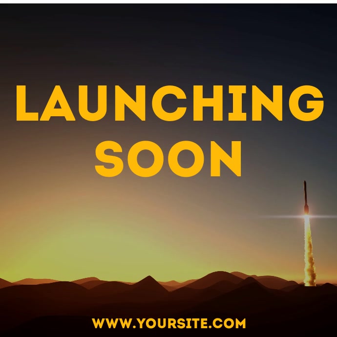 Launching soon rocket footage video Carré (1:1) template