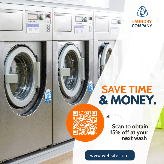 Copy of laundromat qr code template design | PosterMyWall