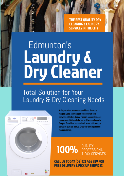 Laundry & Dry Cleaner Flyer Template A4