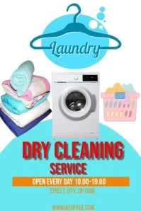 Laundry and Dry Cleaning Service Flyer Design Poster template