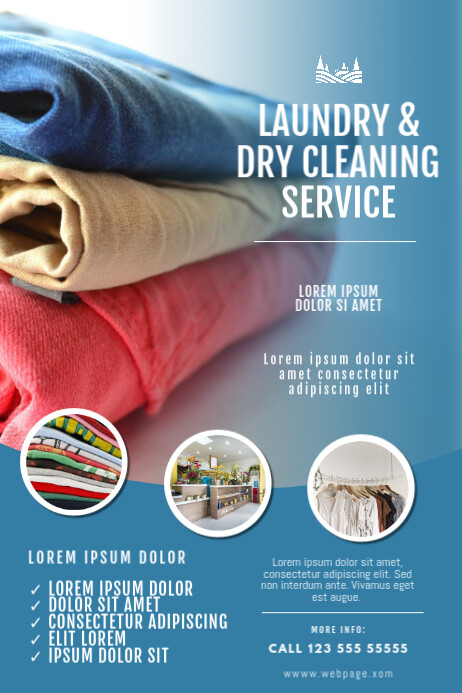 Laundry And Dry Cleaning Service Flyer Template | PosterMyWall