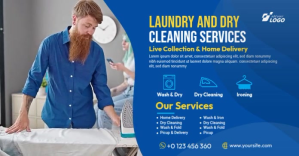 Laundry and Dry Cleaning Services Изображение, которым поделились на Facebook template