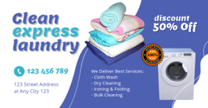 Laundry Cleaning Service Flyer Template Изображение, которым поделились на Facebook