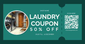 Turkusowy Laundry Coupon Facebook Shared Image Template