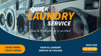Blue Quick Laundry Service Digital Signage Video template