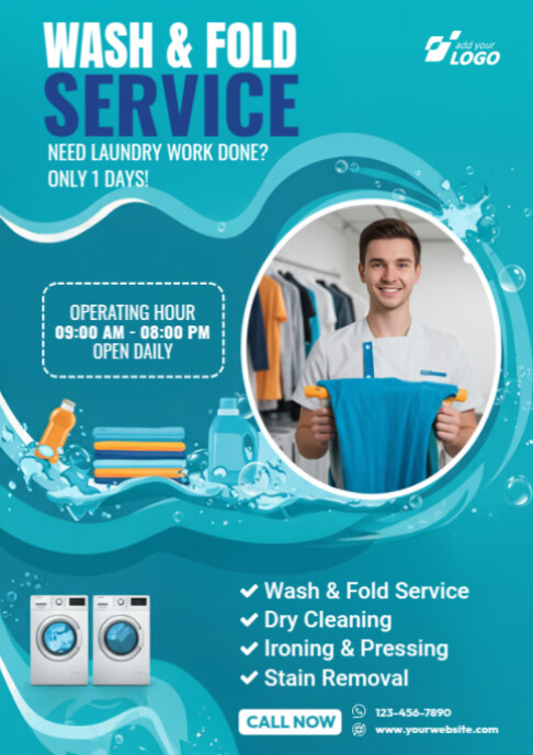 Laundry Service A2 template