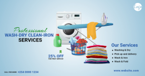 Laundry Service Ad Изображение, которым поделились на Facebook template
