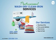 Laundry Service Ad Postal template