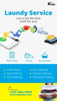 Laundry Service Ad Instagram Story template