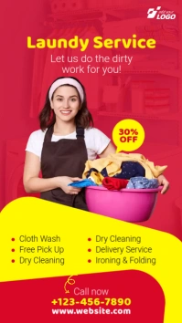 Laundry Service Ad Instagram Story template