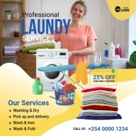 Laundry Service Ad Template Cuadrado (1:1)