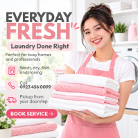 White Laundry Service Pos Instagram Template