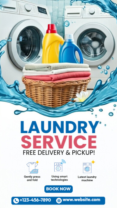 laundry service Instagram Story template