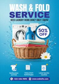 laundry service A4 template