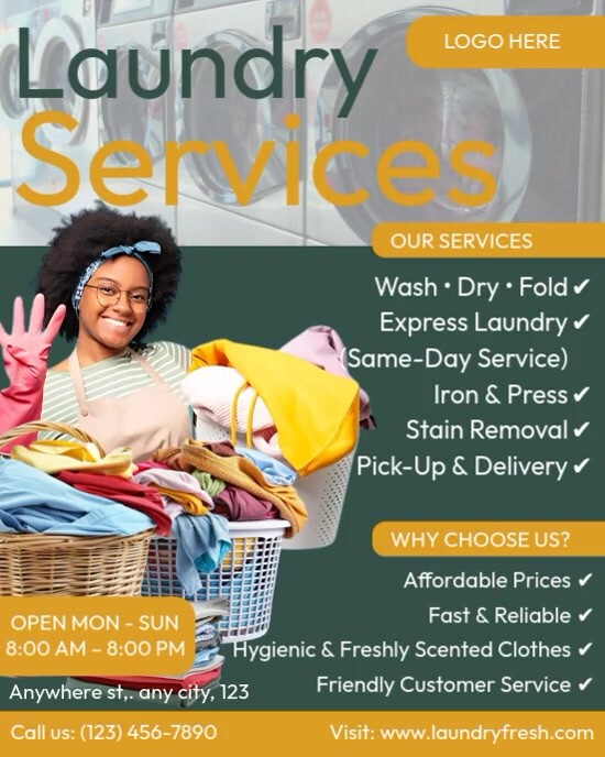 Laundry Service Instagram Portrait template