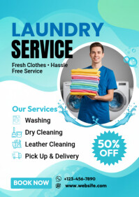 laundry service A4 template