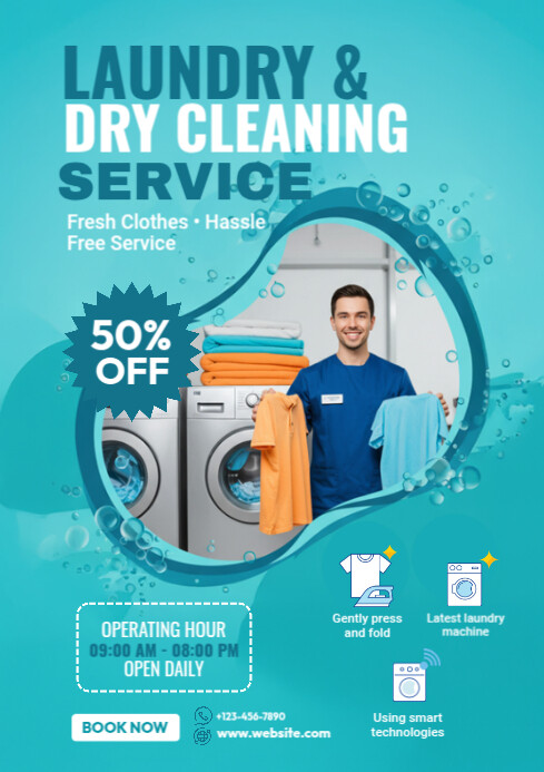Laundry Service A4 template
