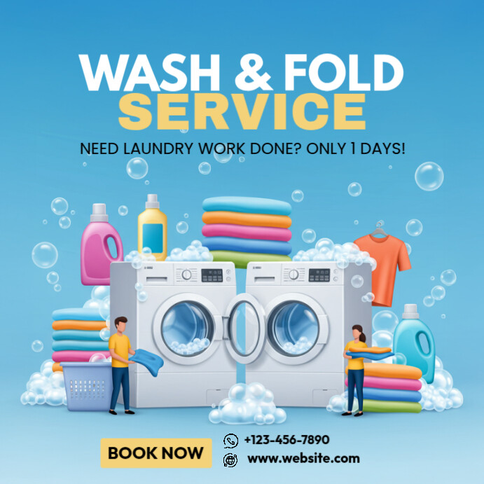 Laundry Service Instagram Post template