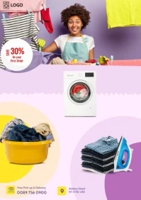 laundry service A4 template