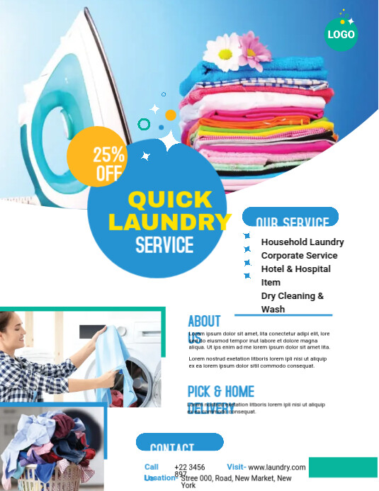 Laundry Service Flyer Template PosterMyWall
