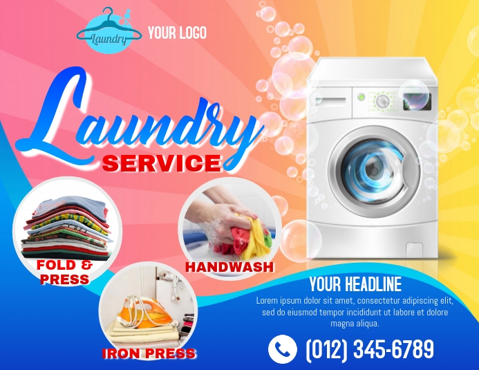 Laundry Service Flyer Templat PosterMyWall